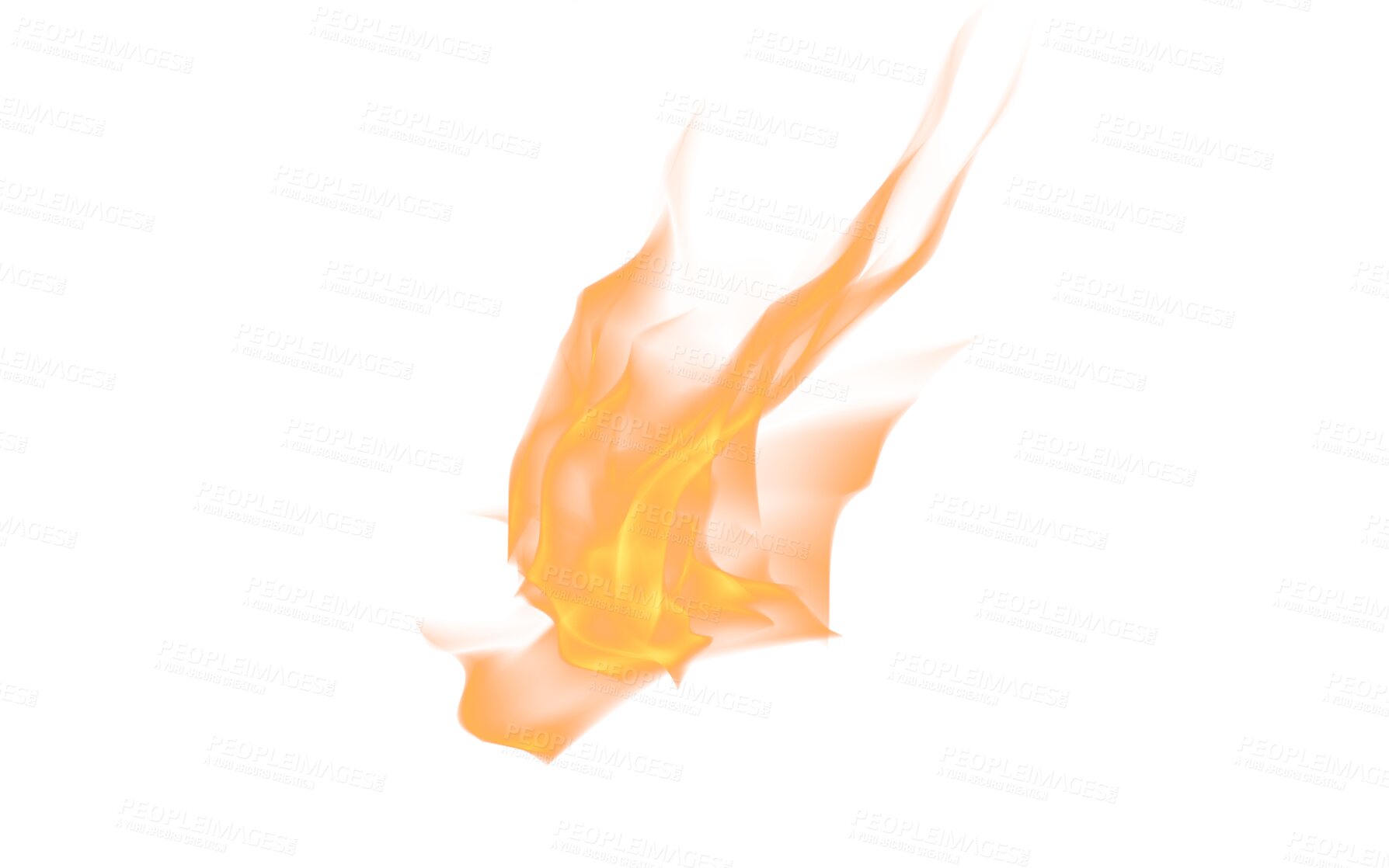 Buy stock photo Fire, burning flame and heat on transparent png background inferno or orange energy. Illustration of danger, flammable and texture design and realistic graphic detail, glow and earth element