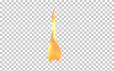 Buy stock photo Flame, fire and icon on transparent png background for inferno or orange energy. Illustration of danger, heat and texture design and realistic wildfire graphic detail, glow and earth element