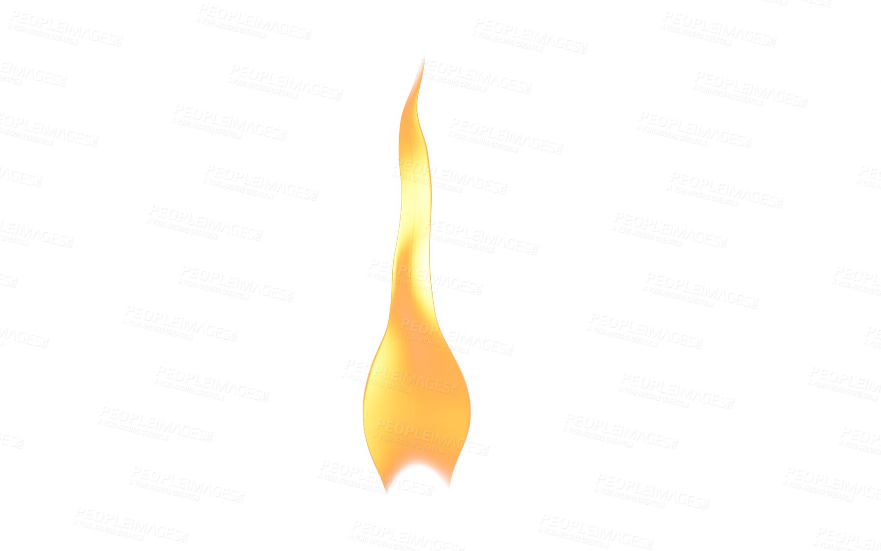 Buy stock photo Flame, fire and icon on transparent png background for inferno or orange energy. Illustration of danger, heat and texture design and realistic wildfire graphic detail, glow and earth element