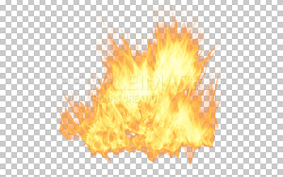Buy stock photo PNG, fire and hot isolated on a transparent background for an illustration of heat, energy or a burning blaze of flame. Abstract, creative and flames for digital enhancement, special effects or icon