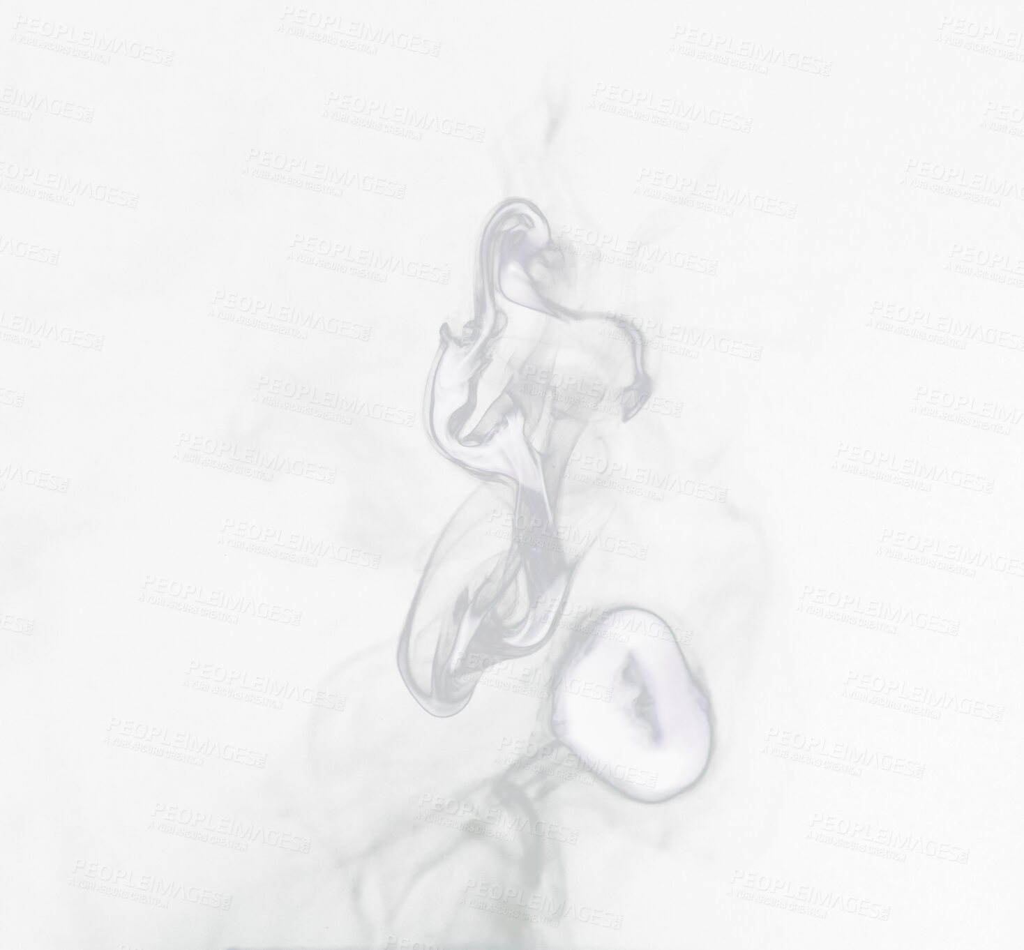 Buy stock photo Smoke ring png, transparent background and abstract grey pollution swirl with cloud. Fog, art and steam pattern in the air with isolated, smoking effect and incense creativity
