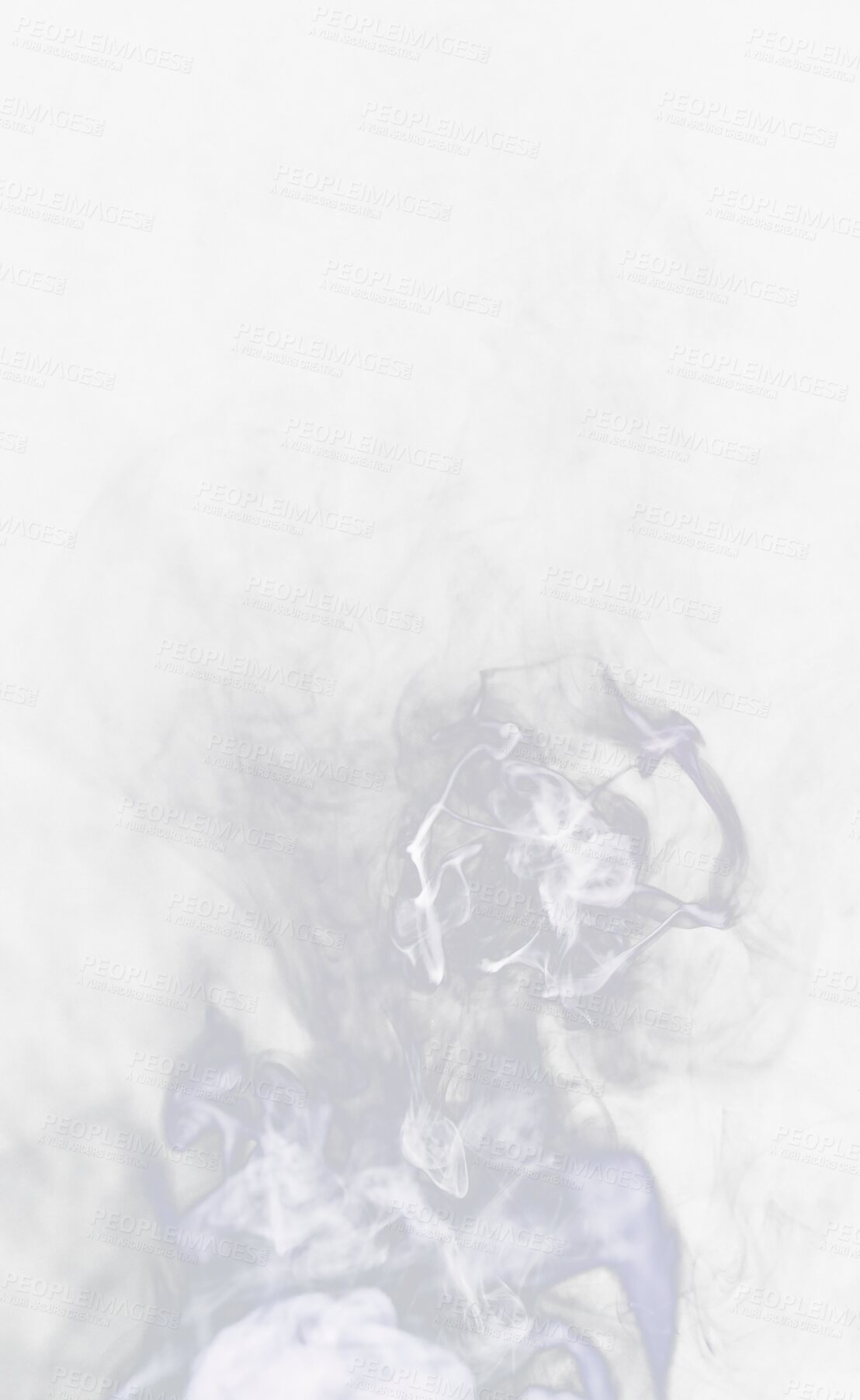 Buy stock photo Steam smoke, png background and studio with fog texture in the air. Smoking, smog swirl and isolated with smoker art from cigarette or pollution with transparent ring for incense creativity cloud