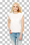 A female model from Australia with a casual outfit or fashion clothes with a cosmetic, makeup or natural face routine isolated on a png background.