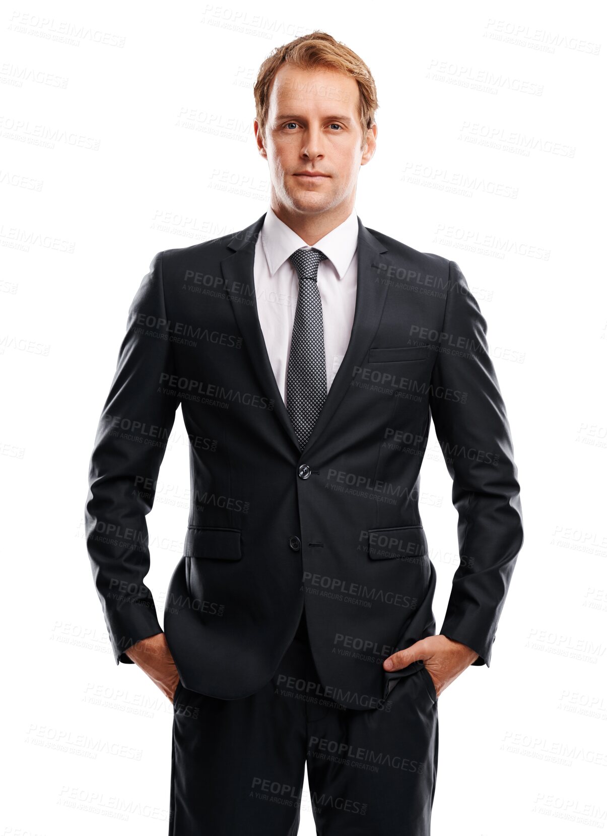 Buy stock photo Business man, serious and portrait isolated on transparent png background. Male entrepreneur, professional and corporate manager in businessman pride, confidence and power suit of employee and worker