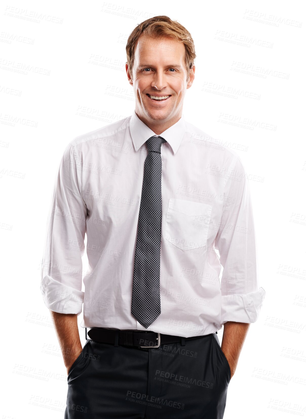 Buy stock photo Happy, business and corporate portrait of man on png for executive, professional and career mindset. Smile, boss and pride with male employee isolated on transparent background for confidence