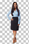 Portrait, business and woman with smile, leader and girl isolated on a png background. Female employee, entrepreneur or consultant with confidence, happiness and manager with leadership skills