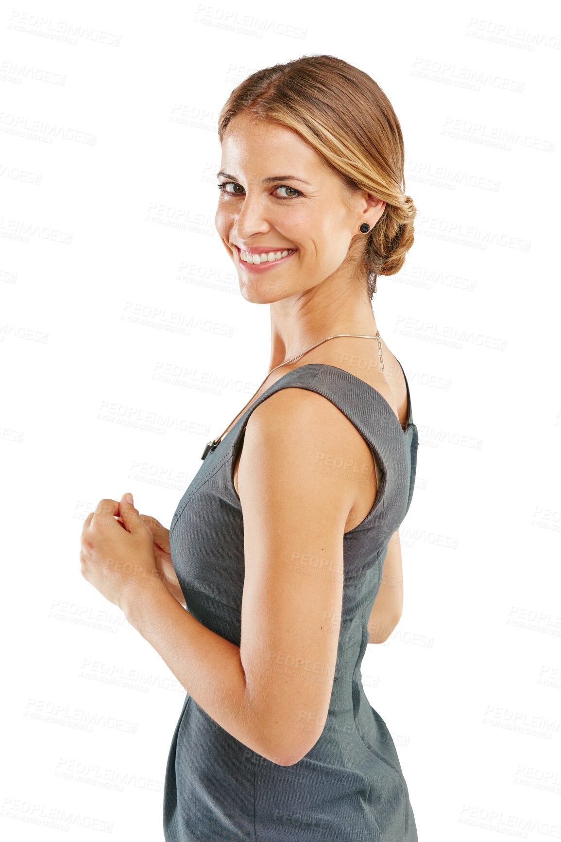 Buy stock photo Business woman, portrait and beauty with a smile for vision, success and career. Professional female, executive leader and model for motivation and goal isolated on a transparent, png background