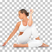 Female model doing meditation yoga workout