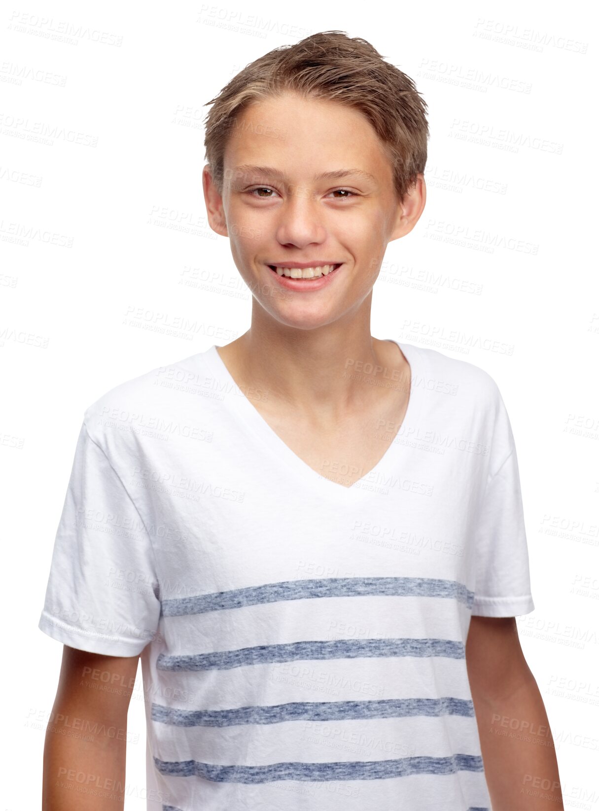 Buy stock photo Boy, kid and a happy portrait in fashion isolated on a transparent png background. Face, smile and a young child, model and casual kids lifestyle for style, confidence and confident happiness