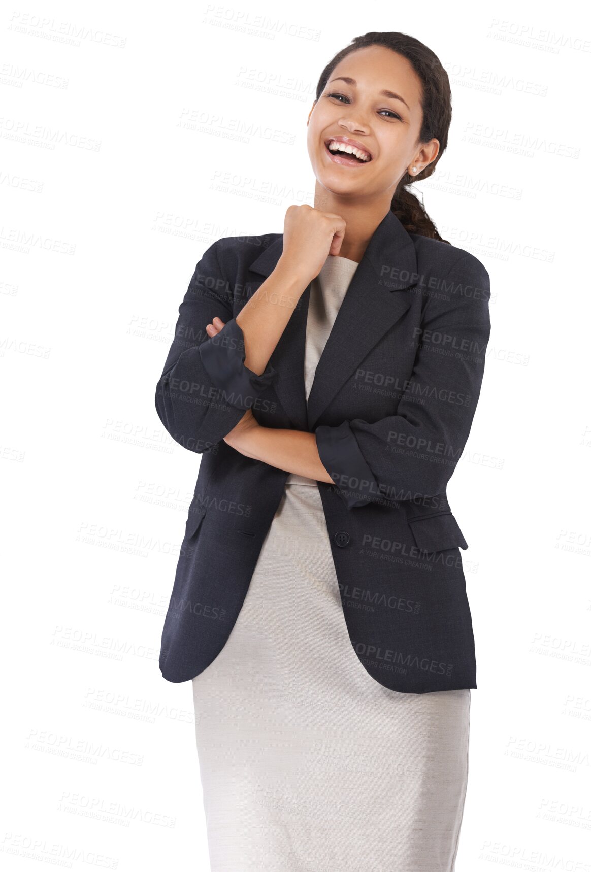 Buy stock photo Corporate, smile and portrait of business woman on isolated, png and transparent background. Professional fashion, management and happy female entrepreneur with confidence, empowerment and pride