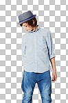 Studio shot of a preteen boy in casual wear isolated on a png background	