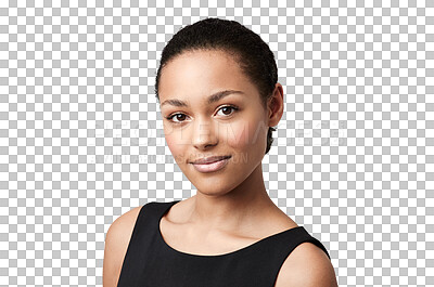 Buy stock photo Fashion, confident and portrait of business woman on isolated, png and transparent background. Corporate, pride and face of Brazilian female person with natural beauty, confidence and empowerment