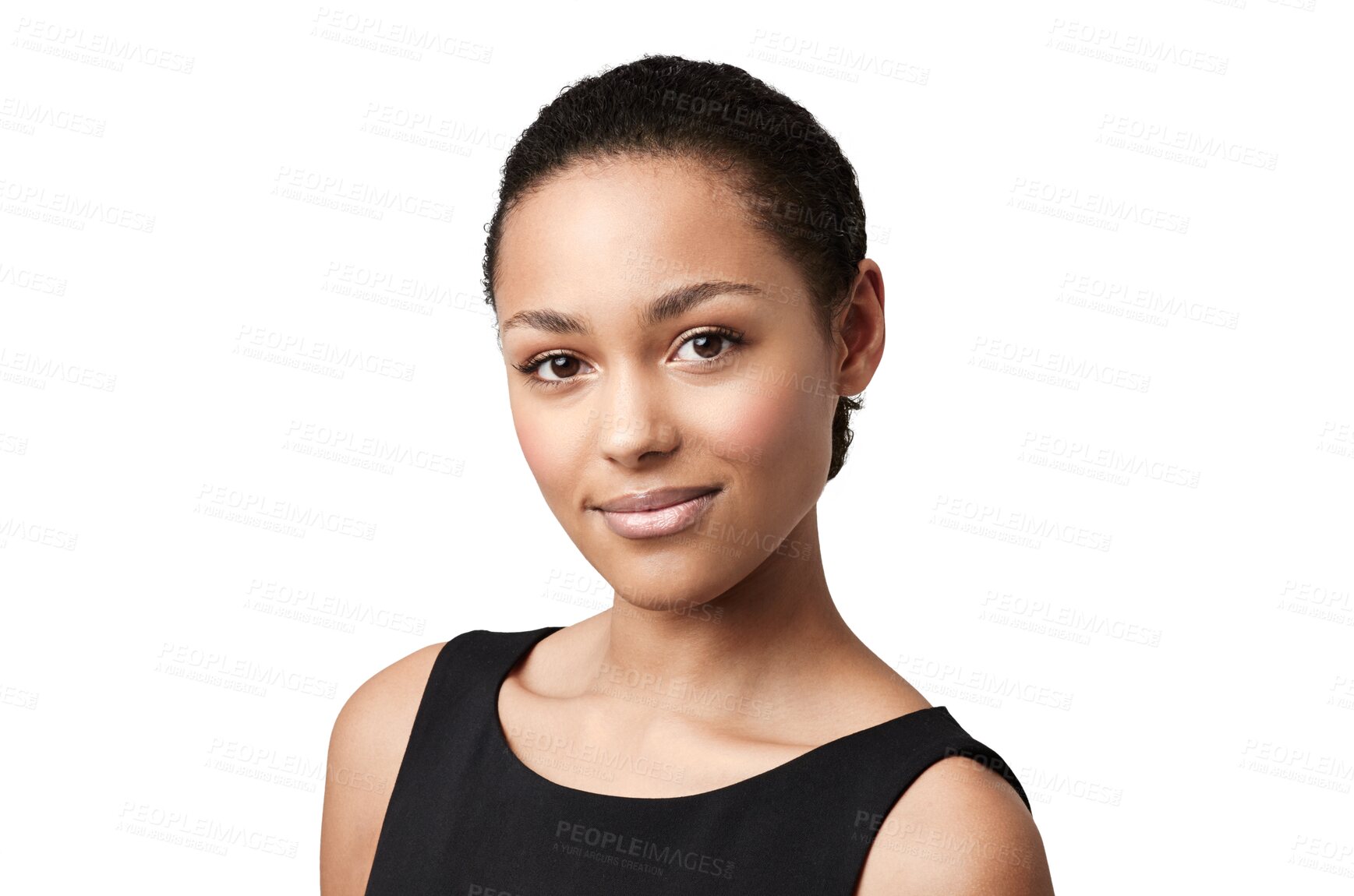 Buy stock photo Fashion, confident and portrait of business woman on isolated, png and transparent background. Corporate, pride and face of Brazilian female person with natural beauty, confidence and empowerment