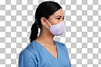 PNG side shot of a young doctor wearing a surgical face mask 