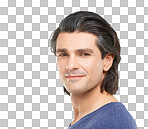 PNG of Studio portrait of a handsome man posing