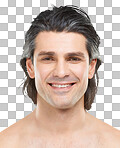 PNG of Studio portrait of a handsome, shirtless man posing 