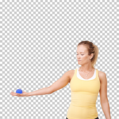 PNG of Cropped view of a woman squeezing a stress ball