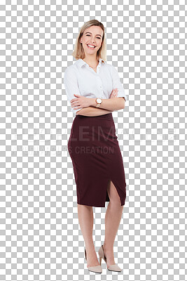Buy stock photo PNG Studio shot of a happy young businesswoman posing 