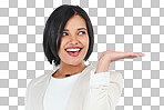 PNG Studio shot of a young businesswoman gesturing 