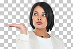PNG Studio shot of a young businesswoman gesturing 