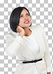 PNG Studio shot of a young businesswoman experiencing neck pain