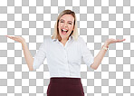 PNG of Studio shot of a young businesswoman gesturing 