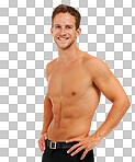 PNG Studio portrait of a handsome young man posing shirtless 
