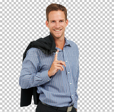 Buy stock photo PNG Studio portrait of a handsome young businessman posing 