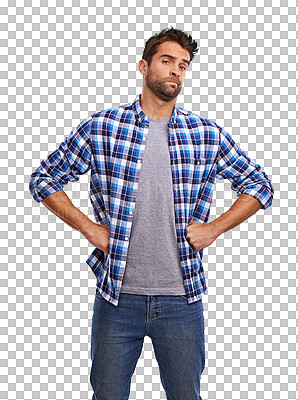 Buy stock photo PNG Shot of a handsome young man posing in the studio 