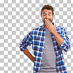 PNG of a man yawning 