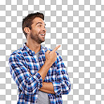 PNG Studio shot of a handsome man pointing to copyspace 