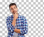 PNG Shot of a handsome young man in deep thought