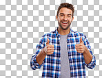 PNG of Studio portrait of a handsome man giving you thumbs up 