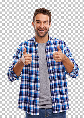 Buy stock photo PNG of Studio portrait of a handsome man giving you thumbs up 