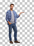 PNG of Studio shot of a handsome man showing you copyspace 