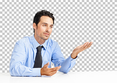 Buy stock photo A business executive explaining something against on a png background