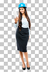 A indian businesswoman working in construction isolated on a png background
