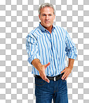 portrait of a handsome mature man extending a handshake to the cameraisolated isolated on a png background