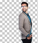 A handsome man posing isolated on a png background