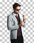 A handsome man posing isolated on a png background