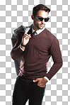 A handsome man posing isolated on a png background