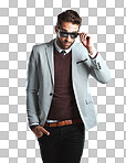 A handsome man posing isolated on a png background