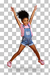 A portrait mixed race girl showing surprise with her hands raised isolated Cute hispanic child posing inside. Happy and carefree kid lifting her hands upwardsisolated on a png background