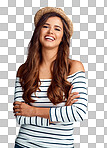 Studio shot of a beautiful young woman smiling isolated on a png background