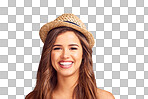 Studio portrait of an attractive and happy young woman posing isolated on a png background