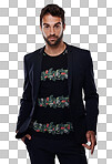 Studio shot of a stylishly dressed young man isolated on a png background