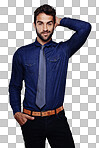 Studio shot of a stylishly dressed young man isolated on a png background