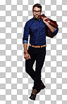 Studio shot of a stylishly dressed young man isolated on a png background