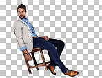 Studio shot of a stylishly dressed young man isolated on a png background