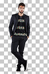 Studio shot of a stylishly dressed young man isolated on a png background